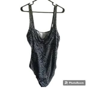 Calvin Klein Swimsuit One Piece Geometric Print Black Size XL